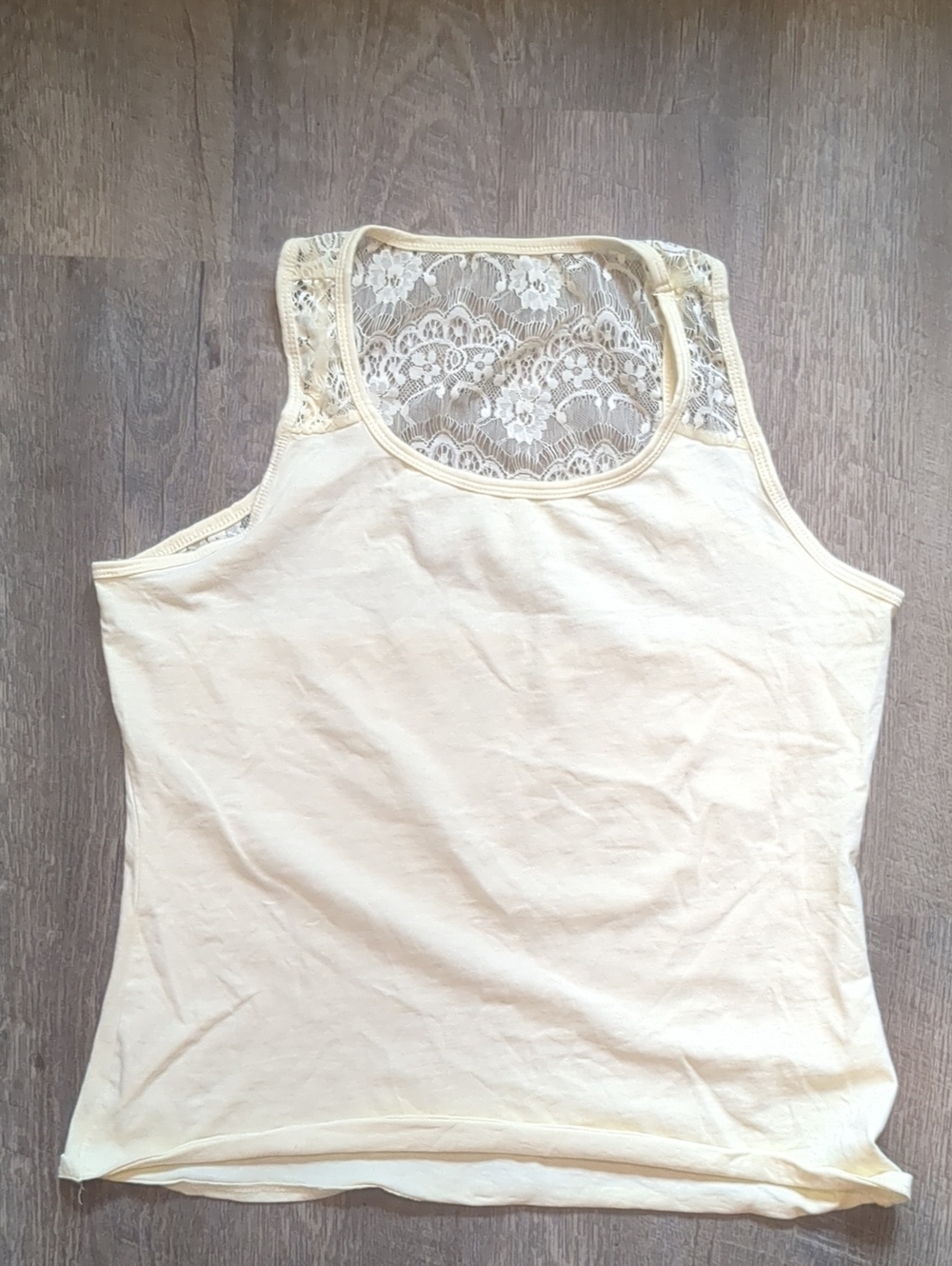 Suzy Shier Cream Lace-Back Tank Top